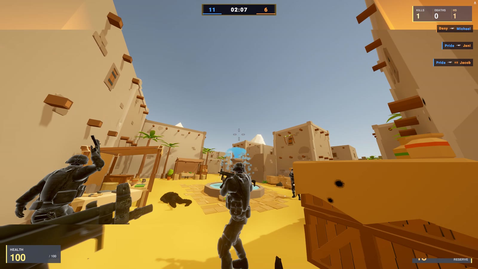 Vertal Strike gameplay on Desert Arena